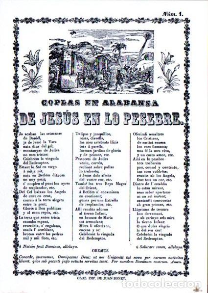 Collezionismo: GOIGS COPLAS EN ALABANSA DE JES&Uacute;S EN LO PESEBRE - FACS&Iacute;MIL - FELICITACI&Oacute; NADAL TEJIDOS IRIS 1976