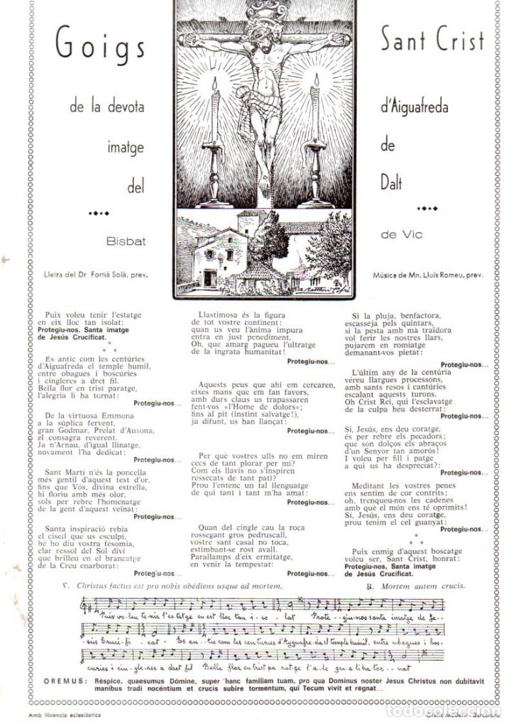 Collezionismo: GOIGS DEL SANT CRIST D' AIGUAFREDA DE DALT (1968)