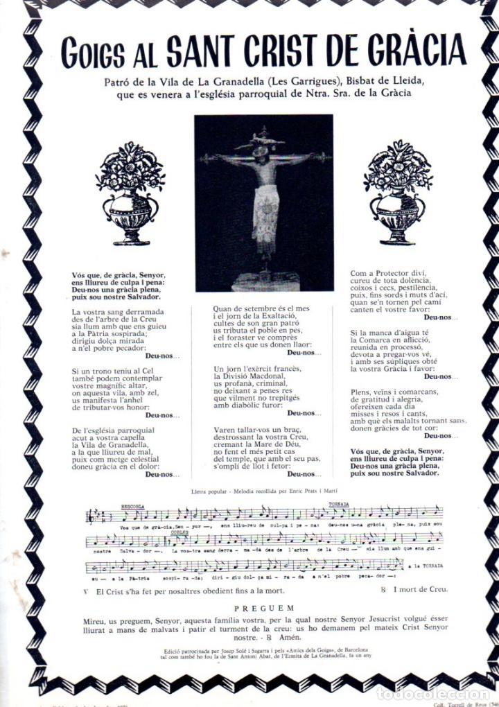 Collezionismo: GOIGS AL SANT CRIST DE GR&Agrave;CIA (1971)