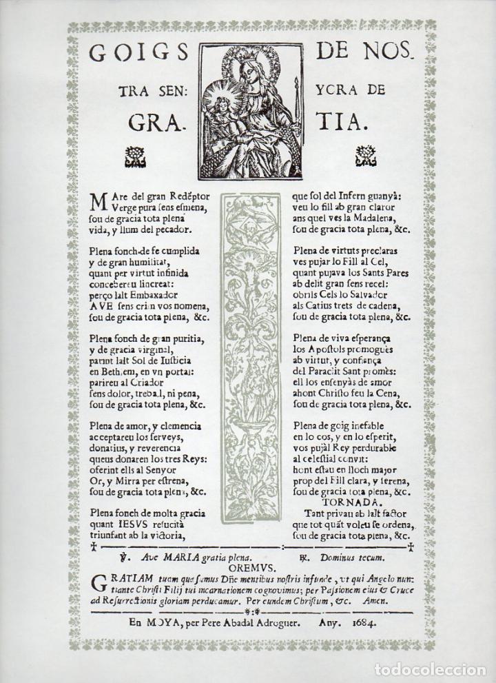 Collectionnisme: GOIGS DE NTRA. SRA. DE GRATIA (FACS&Iacute;MIL