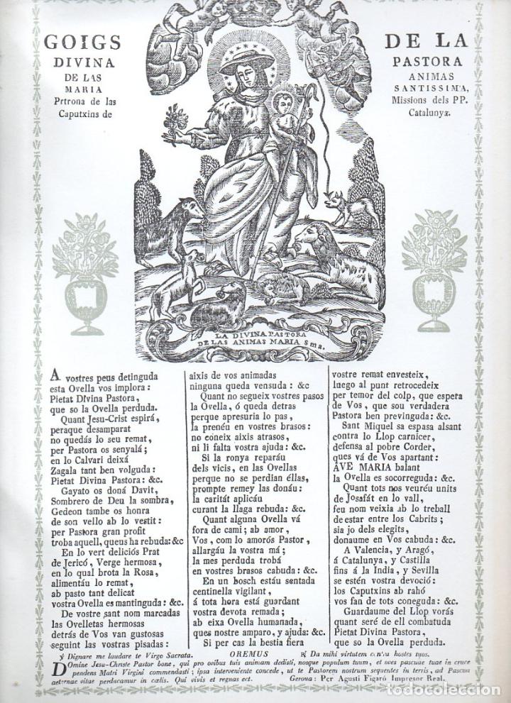 Coleccionismo: GOIGS DE LA DIVINA PASTORA (FACS&Iacute;MIL)