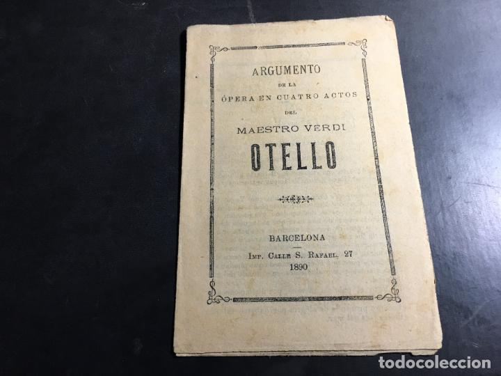 Coleccionismo: OTELLO . MAESTRO VERDI. ARGUMENTO 1890 (CR1)