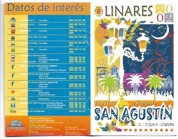 Coleccionismo: PROGRAMA MINI O DE MANO 10X15 CM. DE LA FERIA DE SAN AGUSTIN, LINARES 2002
