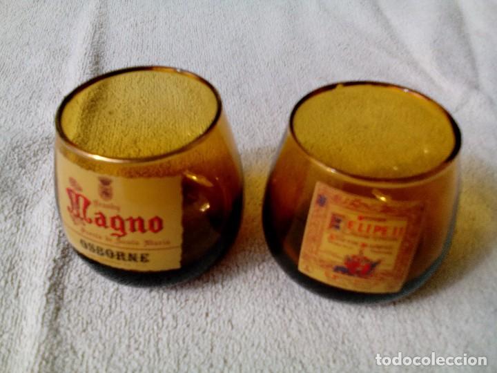 Coleccionismo: 2 vasos color &aacute;mbar