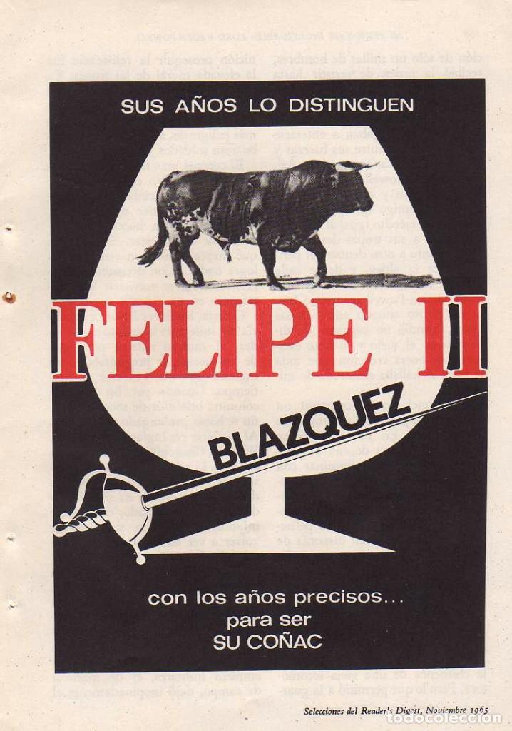 Coleccionismo: ANUNCIO PUBLICIDAD CO&Ntilde;AC FELIPE II