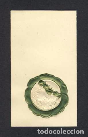 Coleccionismo: Tarjeta modernista doble hoja y en relieve (6 x 10 cms)