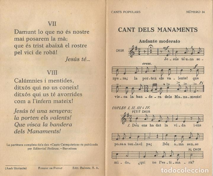 Collectionnisme: CANTS POPULARS N&ordm; 34 - CANT DEL MANAMENTS - FOMENT DE PIETAT - EDIT.BALMES