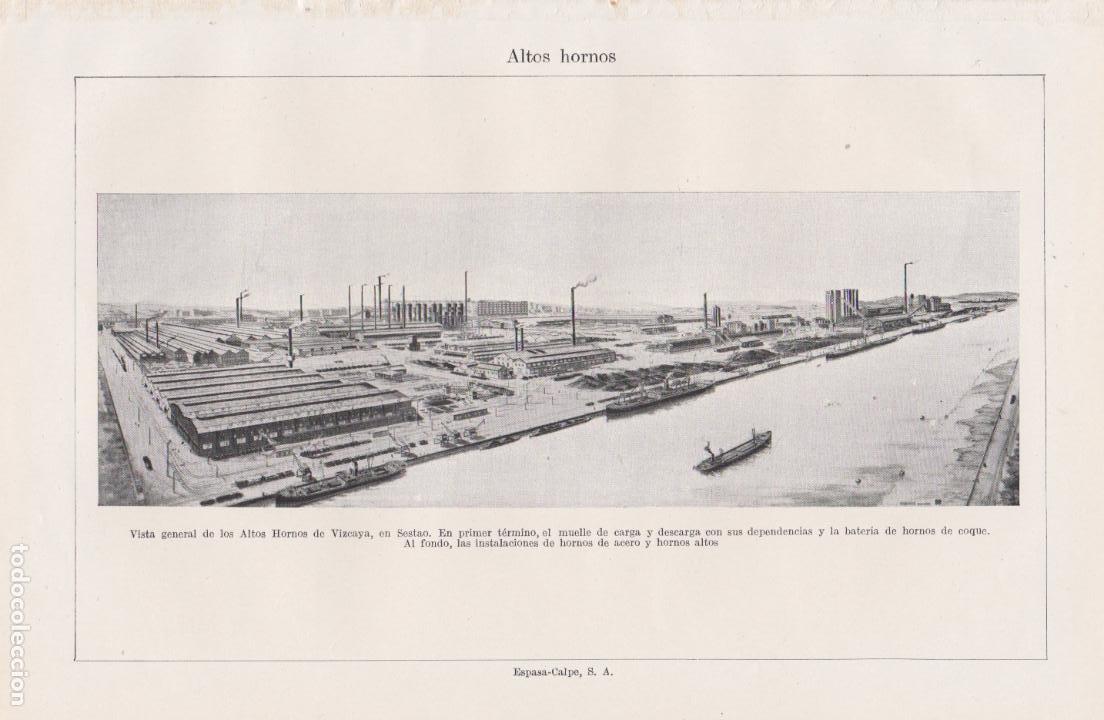 Coleccionismo: * SIDERURGIA * SESTAO * Vista Altos hornos de Vizcaya