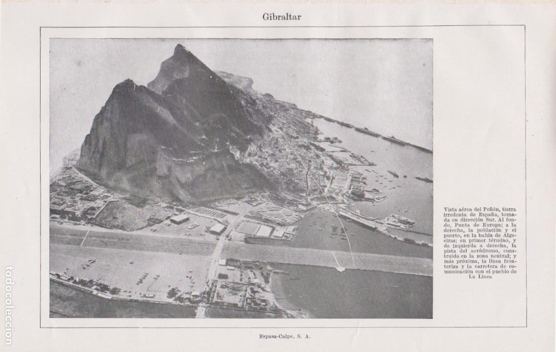 Coleccionismo: L&aacute;mina: vista a&eacute;rea del pe&ntilde;&oacute;n de Gibraltar