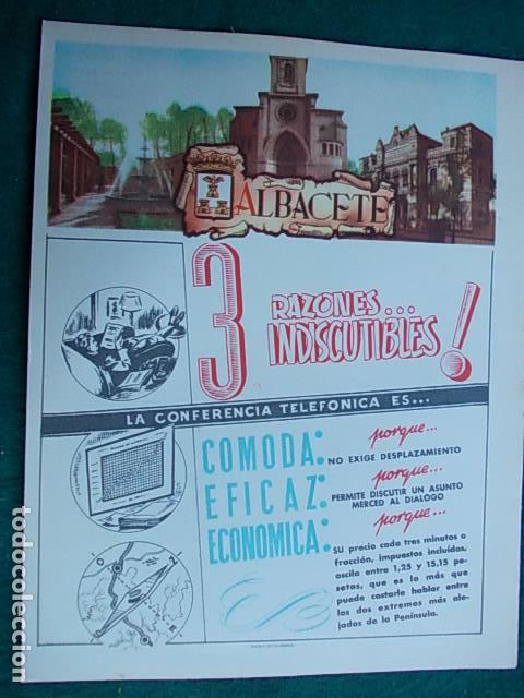 Collectionnisme: L&aacute;mina Publicidad con mapa provincial a&ntilde;os 40 de Albacete