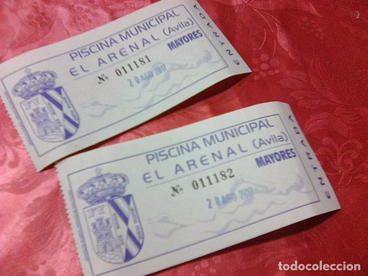 Coleccionismo: Lote dos entradas - 2 - Piiscina municipal de el Arenal - Avila sierra de gredos - 2017