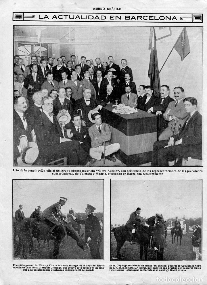 Coleccionismo: LAMINA-BARCELONA-GRUPO OBRERO MAURISTA -NUEVA ACCI&Oacute;N- 1914-ORIGINAL DOBLE CARA