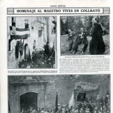 Coleccionismo: LAMINA-COLLBATÓ HOMENAJE AL MAESTRO AMADEO VIVES-1914--HERIDOS BELGICA 1914-ORIGINAL 2 CARAS