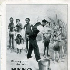 Coleccionismo: LAMINA-JABÓN HENO DE PRAVIA-LEGADA REFUGIADOS ESPAÑOLES-1914- ORIGINAL 2 CARAS-