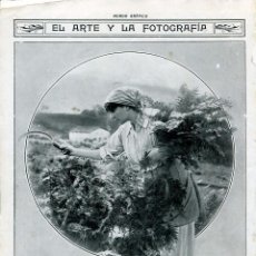 Coleccionismo: LAMINA-NAVARRA-SEGADORA-VALLE DE LOYOLA RÍO UROLA-1914-HUERTA VALENCIANA-ORIGINAL 2 PAGINAS DOBLES