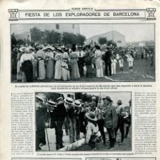 Coleccionismo: LAMINA-BARCELONA FIESTA DE LOS EXPLORADORES-1914-HENO DE PRAVIA PUBLICIDAD-ORIGINAL DOBLE CARA