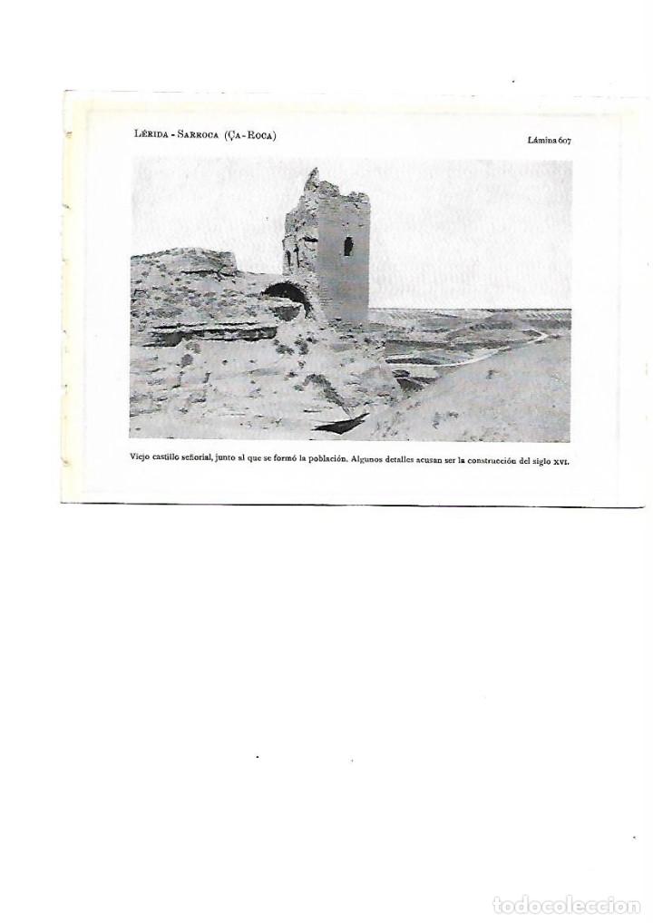 Collectionnisme: A&Ntilde;O 1922 LAMINA FOTOGRAFICA TIPO POSTAL FOTOGRAFIA CASTILLO CASTELL SARROCA DE LLEIDA LERIDA