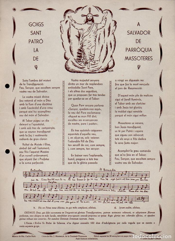 Collezionismo: GOIGS DE SANT SALVADOR DE MASSOTERES (1957)