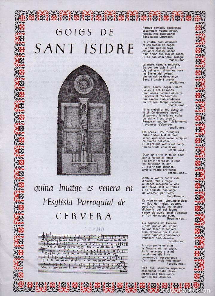 Collezionismo: GOIGS DE SANT ISIDRE A CERVERA (1978)
