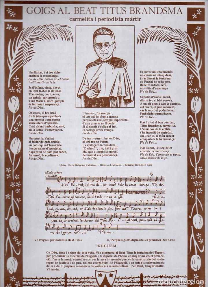Sammelleidenschaft Papier: GOIGS AL BEAT TITUS BRANDSMA CARMELITA I PERIODISTA M&Agrave;RTIR (1986)