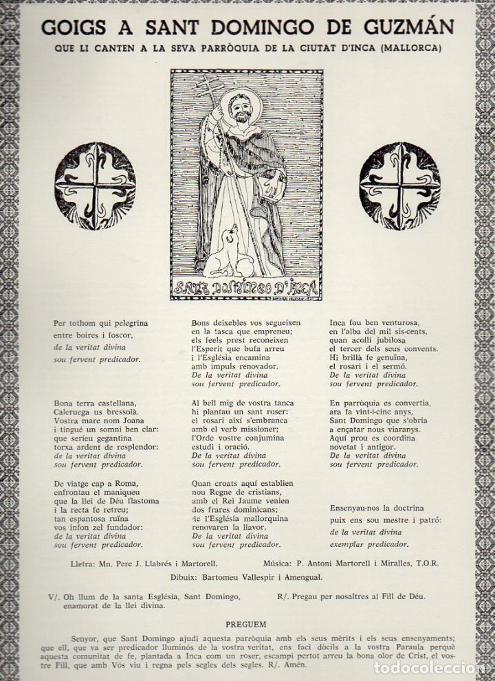 Sammelleidenschaft Papier: GOIGS A SANT DOMINGO DE GUZM&Aacute;N - INCA - MALLORCA (1987)