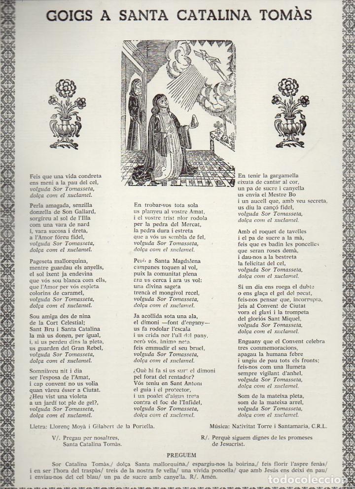 Sammelleidenschaft Papier: GOIGS A SANTA CATALINA TOM&Aacute;S - MALLORCA (1980)