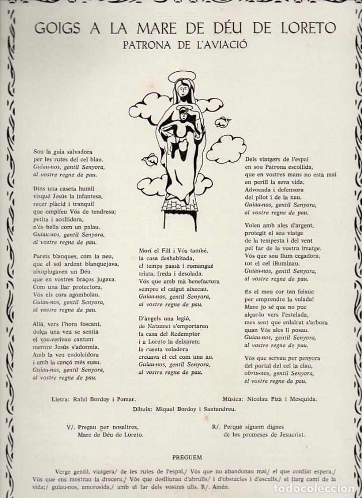 Sammelleidenschaft Papier: GOIGS A LA MARE DE D&Eacute;U DE LORETO PATRONA DE L' AVIACI&Oacute; (MALLORCA, 1987)