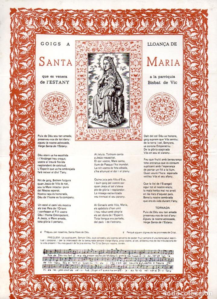 Sammelleidenschaft Papier: GOIGS A SANTA MARIA DE L' ESTANY - VIC (1982)