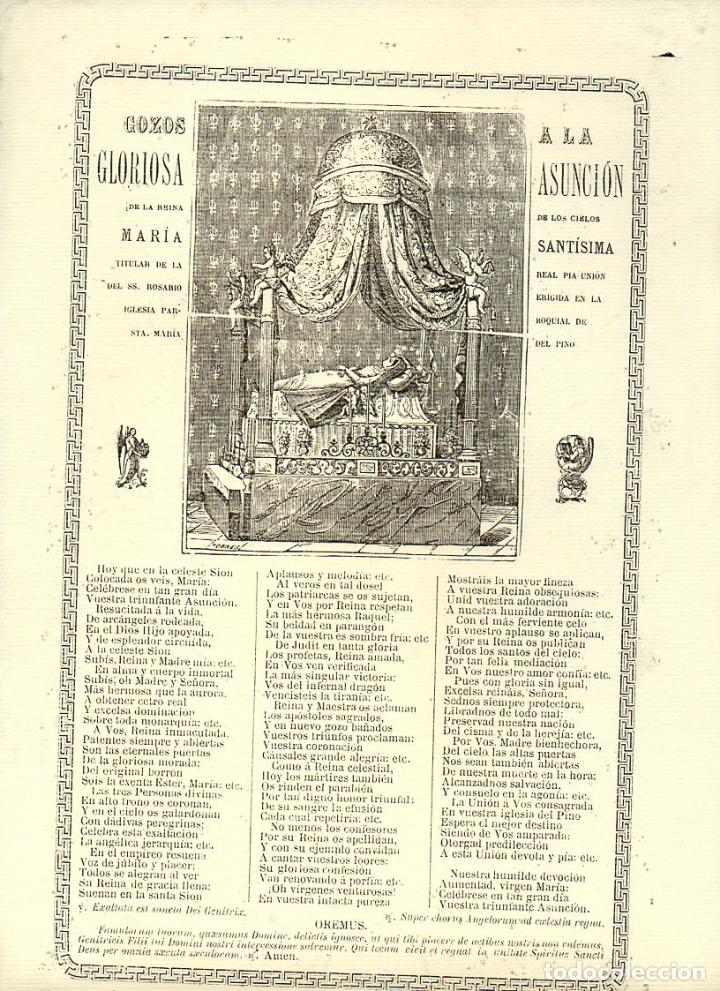 Collezionismo: GOIGS A LA GLORIOSA ASUNCI&Oacute;N DE MAR&Iacute;A SANT&Iacute;SIMA (IMP. JEPUS)