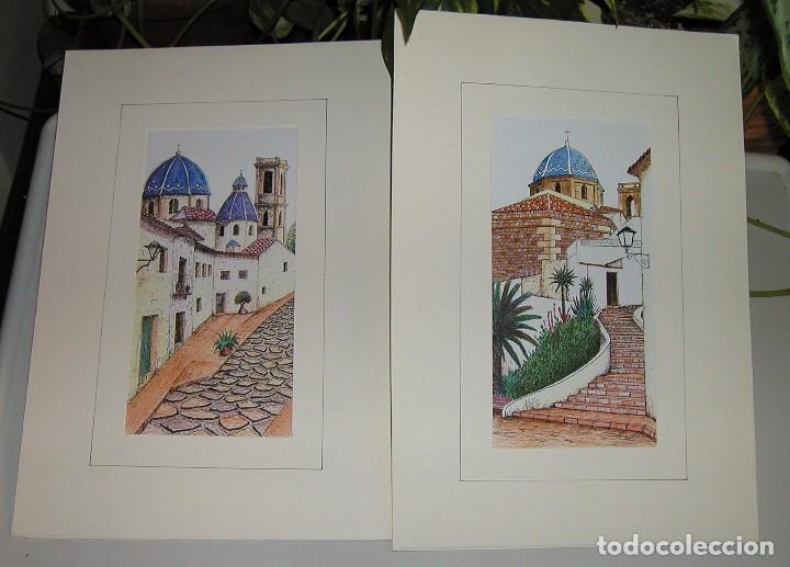 Coleccionismo: DOS LAMINAS DE CUADROS PAISAJE DECORACI&Oacute;N VINTAGE D&Eacute;CADA 90 FIRMADAS NU&Ntilde;O