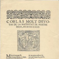 Coleccionismo: COBLAS MOLT DEVOTAS DE LA NATIVITAT DE NOSTRE SENYOR, AL TÒ DE MES AY, AY, AY, - 1677