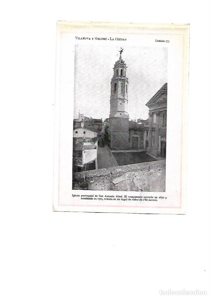 Collectionnisme: A&Ntilde;O 1922 VILANOVA I LA GELTRU IGLESIA SANT ANTONI CAMPANARIO LAMINA FOTOGRAFICA TIPO POSTAL