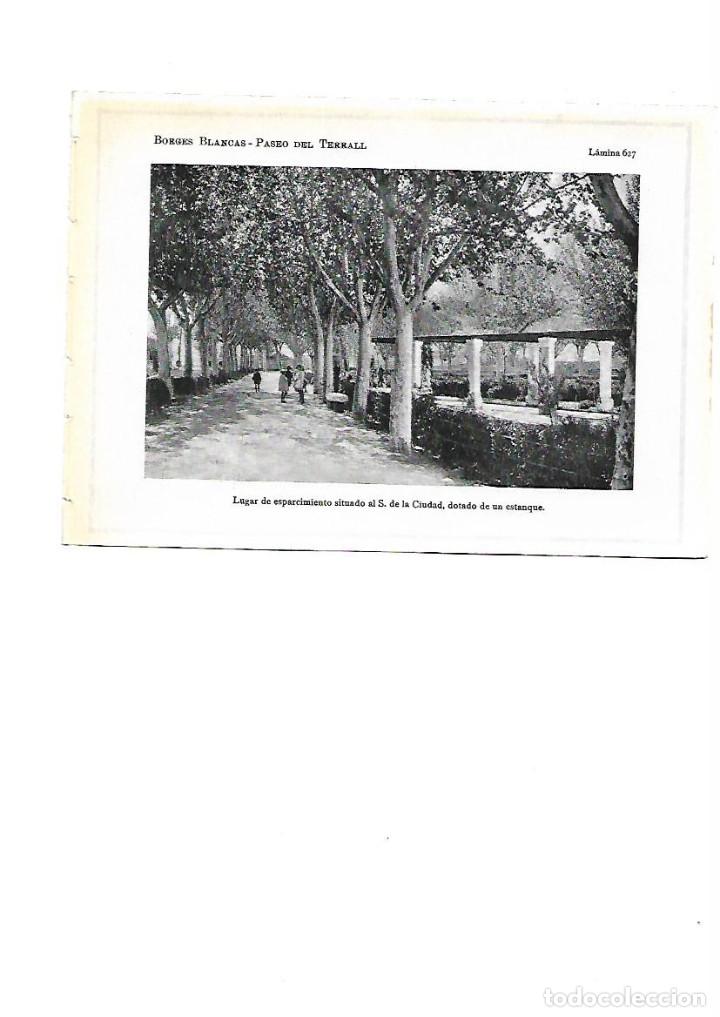 Coleccionismo: A&Ntilde;O 1922 BORGES BLANQUES PASEO PASSEIG DEL TREBALL ESTANQUE LAMINA FOTOGRAFICA ANIMADA TIPO POSTAL