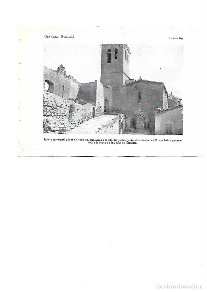 Collectionnisme: A&Ntilde;O 1922 GUIMERA LLEIDA LERIDA RUINAS CASTILLO IGLESIA GOTICO S XV LAMINA FOTOGRAFICA TIPO POSTAL