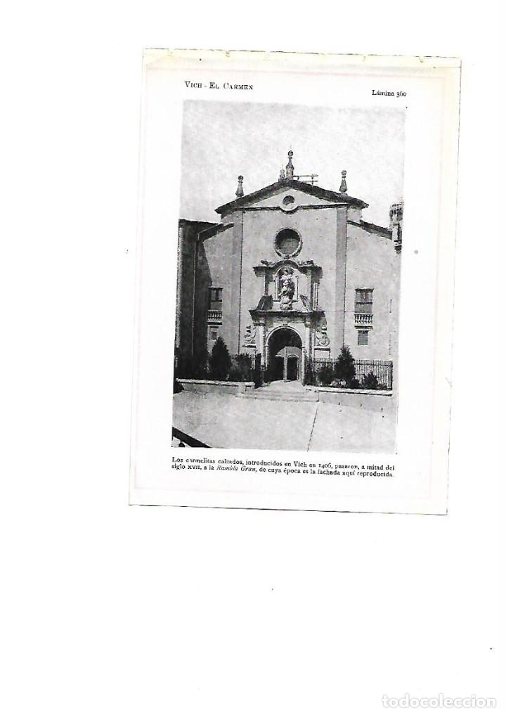 Collezionismo: A&Ntilde;O 1922 VIC EL CARMEN CARME FACHADA IGLESIA LAS CARMELITAS LAMINA FOTOGRAFICA TIPO POSTAL