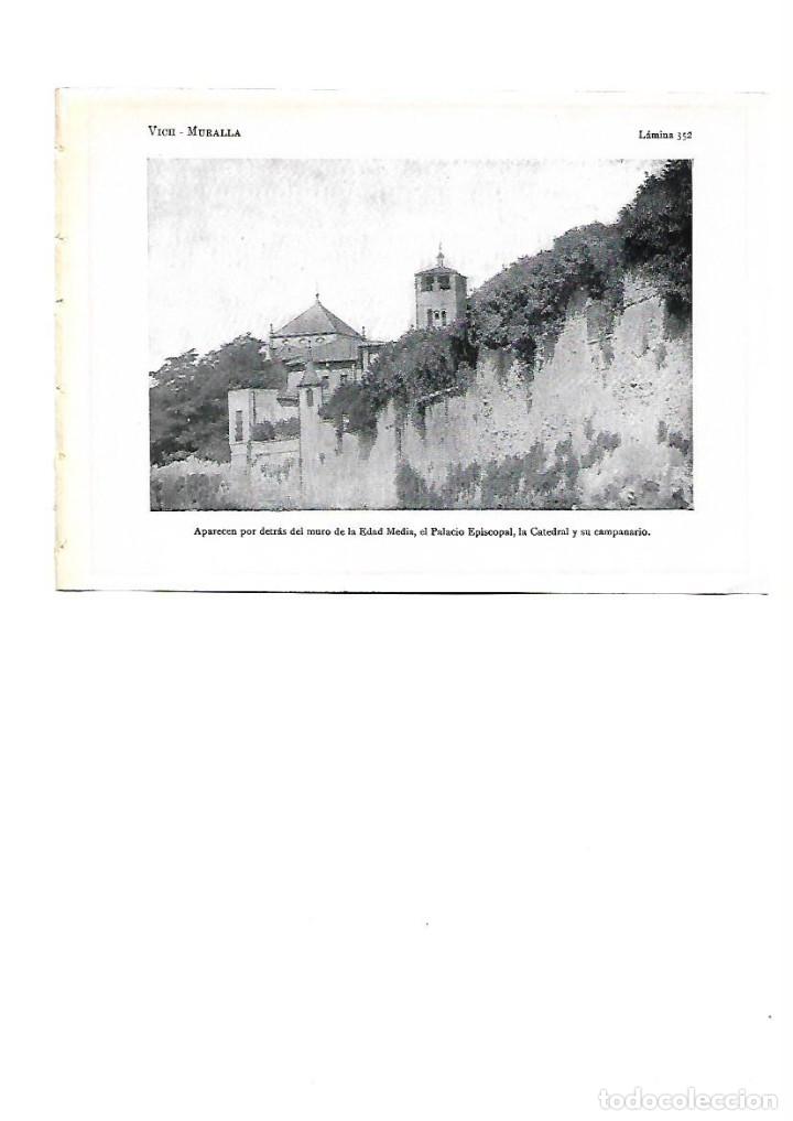 Coleccionismo: A&Ntilde;O 1922 VIC MURALLA MURO EDAD MEDIA CATEDRAL PALACIO EPISCOPAL LAMINA FOTOGRAFICA TIPO POSTAL