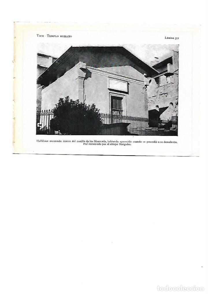 Collectionnisme: A&Ntilde;O 1922 VIC TEMPLO ROMANO RESTAURADO OBISPO MORGADES LAMINA FOTOGRAFICA TIPO POSTAL