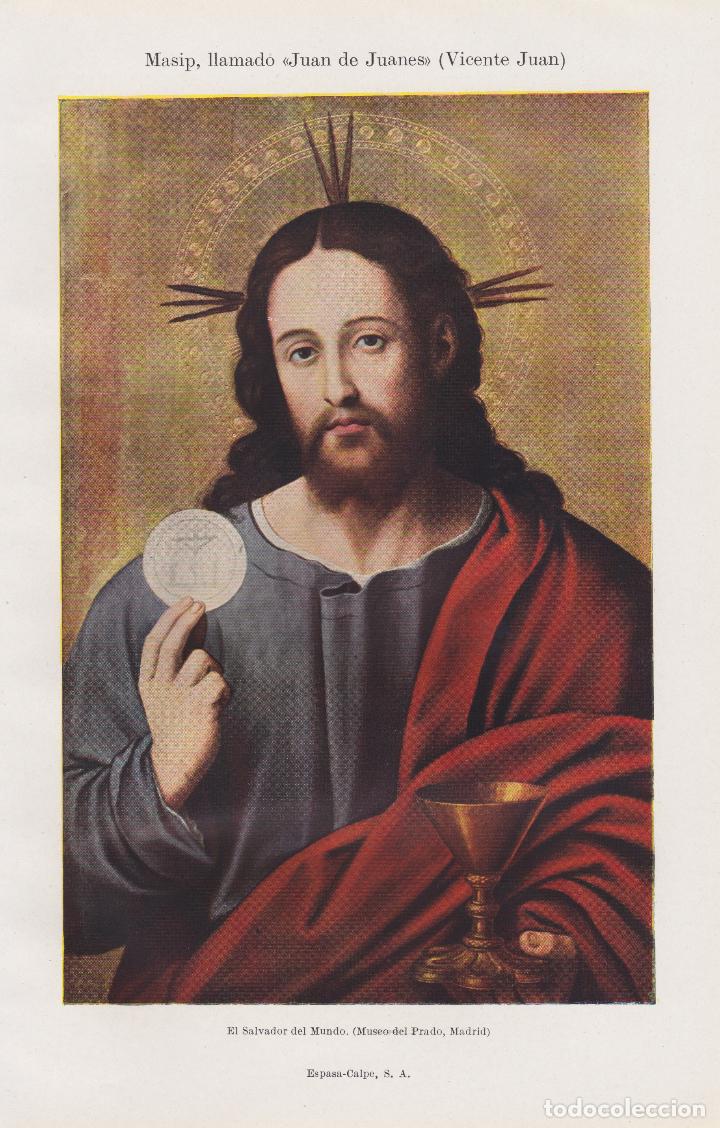 Coleccionismo: * VICENTE JUAN MASIP, JUAN DE JUANES * L&aacute;mina: el Salvador del Mundo, Museo del Prado de Madrid