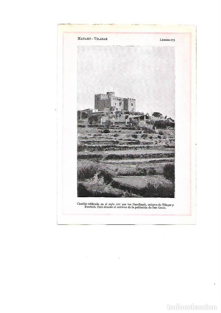 Coleccionismo: A&Ntilde;O 1922 CASTILLO CASTELL DE VILASSAR SANT GENIS LAMINA FOTOGRAFICA TIPO POSTAL