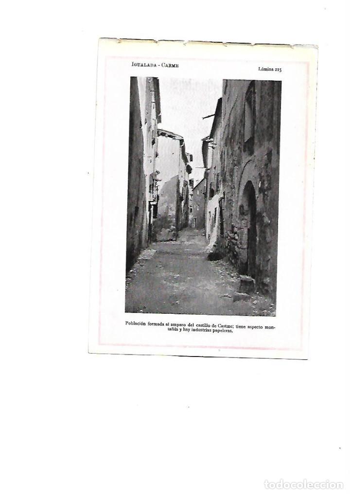 Colecionismo: A&Ntilde;O 1922 CARME ANOIA IGUALADA CALLE ANTIGUA INDUSTRIA PAPELERA LAMINA FOTOGRAFICA TIPO POSTAL