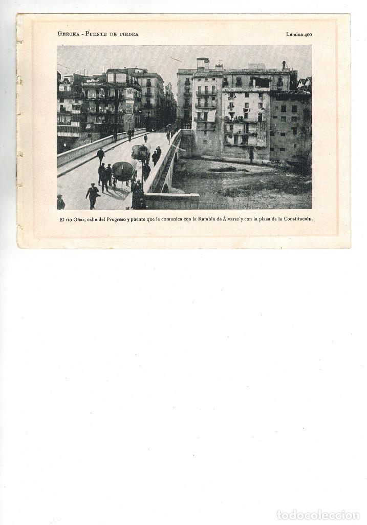 Colecionismo: A&Ntilde;O 1922 GIRONA GERONA PONT PEDRA PUENTE PIEDRA CALLE DEL PROGRESO CARRUAJE CARRO FOTO ANIMADA