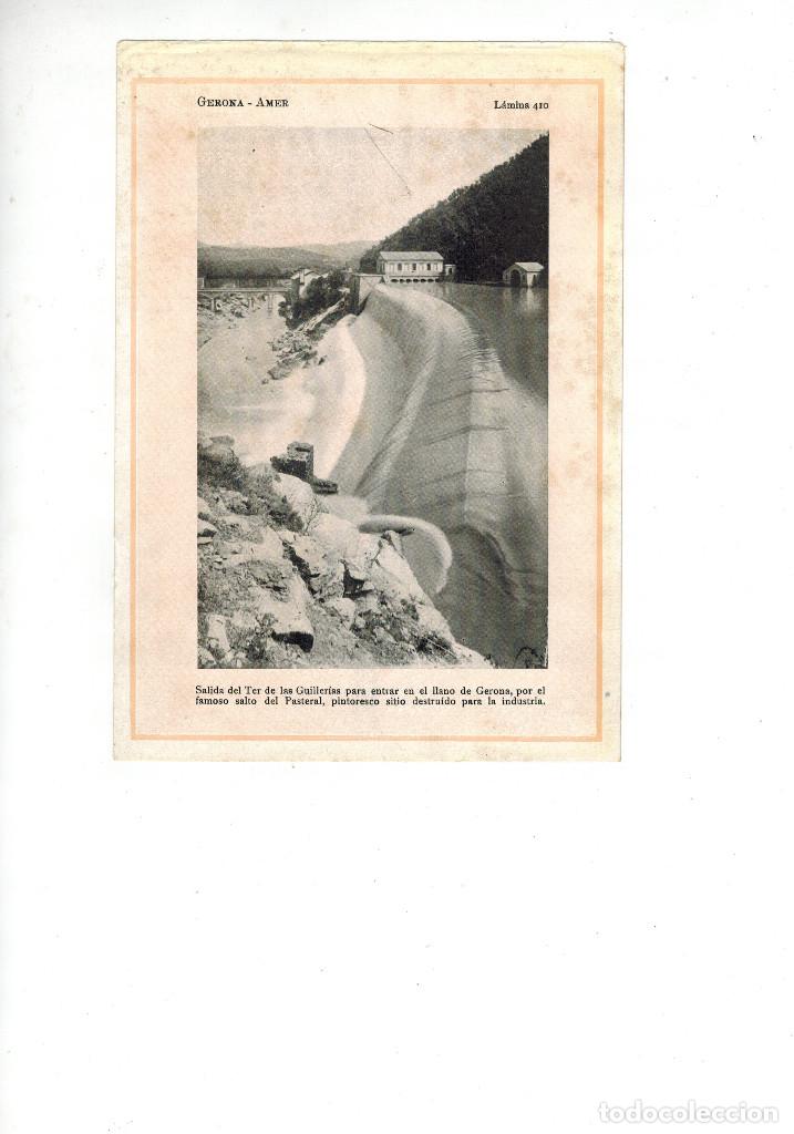 Collectionnisme: A&Ntilde;O 1922 AMER GIRONA SALTO SALT EMBALSE PANTANO EL PASTERAL LAMINA FOTOGRAFICA TIPO POSTAL