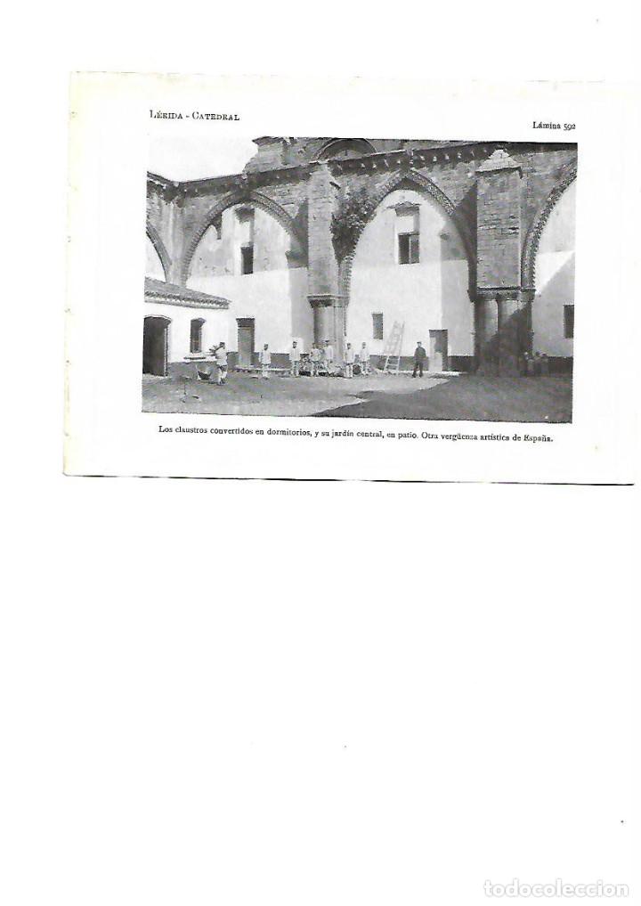 Colecionismo: A&Ntilde;O 1922 LERIDA LLEIDA CATEDRAL CLAUSTRO DORMITORIO SOLDADOS PATIO EJERCITO LAMINA FOTOGRAFICA