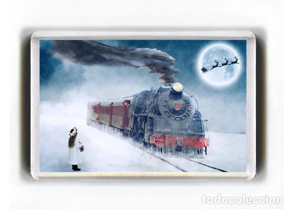 Coleccionismo: IMAN ACRILICO NEVERA - NAVIDAD TREN LOCOMOTORA