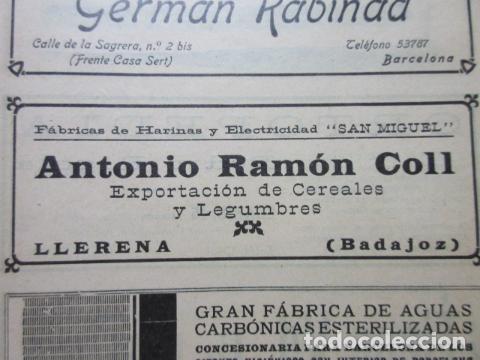 Coleccionismo: PUBLICIDAD 1929 - COL.INDUSTRIAS- HARINAS ELECTRICIDAD SAN MIGUEL ANTONIO RAMON COLL LLERENA BADAJOZ