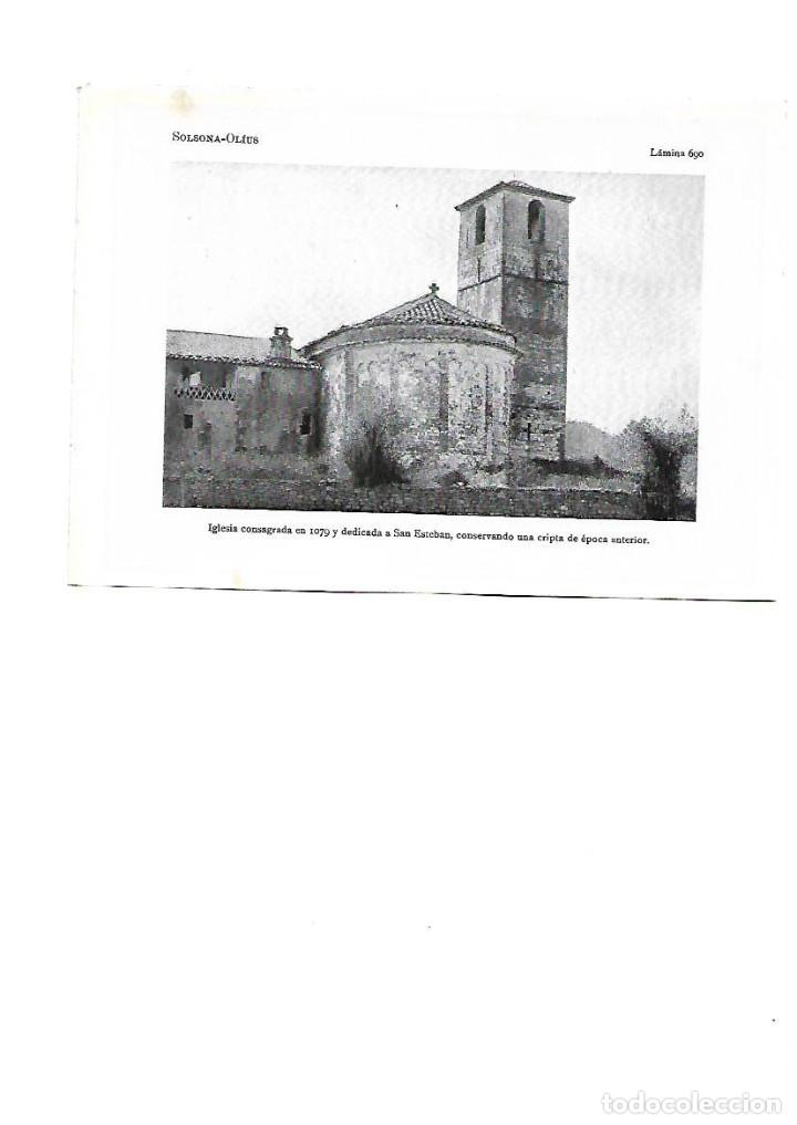 Coleccionismo: A&Ntilde;O 1922 OLIUS SOLSONES IGLESIA ROMANICA SAN ESTEBAN SANT ESTEVE ROMANICO LAMINA FOTOGRAFICA POSTAL