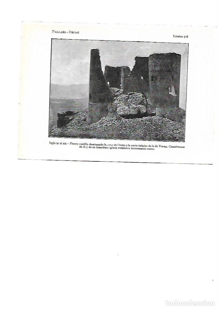 Coleccionismo: A&Ntilde;O 1922 ORCAU PALLARS CASTILLO CASTELL RESTOS IGLESIA ROMANICA LAMINA FOTOGRAFICA TIPO POSTAL