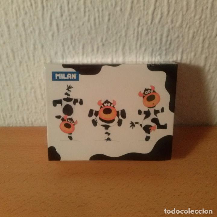Coleccionismo: Bloc de notas adhesivas tipo post-it tapa dura con ilustraciones de vacas. Marca Milan.