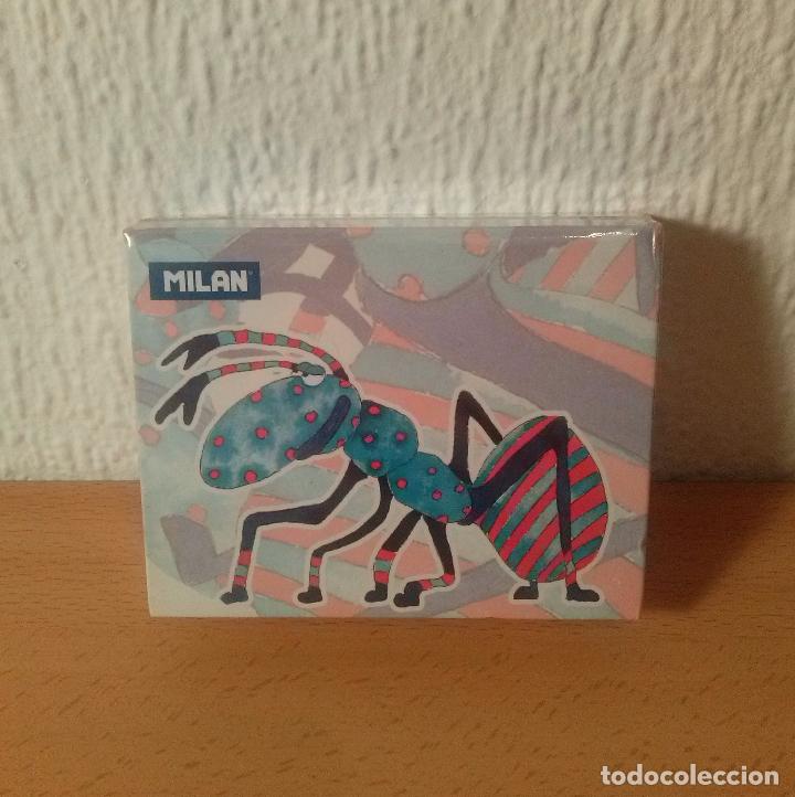 Coleccionismo: Bloc de notas adhesivas tipo post-it tapa dura con ilustracion de una hormiga. Marca Milan.