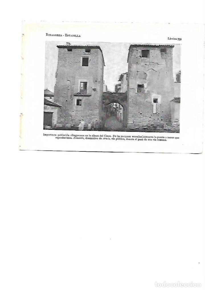 Coleccionismo: A&Ntilde;O 1922 ESTADILLA RIBAGORZA HUESCA PUERTA TORRES MURALLA VIA ROMANA ARAGON LAMINA FOTO ANIMADA